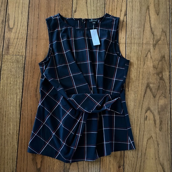 Ann Taylor Plaid Twist Waist Blouse Top Size:6 - Picture 7 of 13